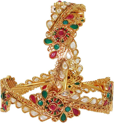 40% OFF on Anjan Perfect Multicolor Golden Alloy Bangle Set Pack of 2