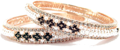 50% OFF on Aria Alloy Cubic Zirconia 18K Rose Gold Plated 18 Bangle Set Pack of 2