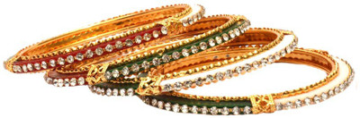 50% OFF on kart4smart Smart Collection B06 Acry AD Gold Plated Bangles Crystal Zircon 10K Rose Gold Plated Bangle Set Pack of 4