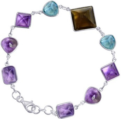 50% OFF on Arsh Crown Sky Dominion BR1264 Sterling Silver Quartz, Topaz, Amethyst Sterling Silver Plated Bracelet