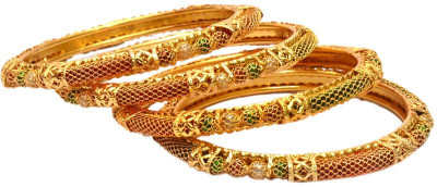 50% OFF on kart4smart Smart Collection B09 Maharani Bangles Yellow Gold 10K Rose Gold Plated Bangle Set Pack of 4