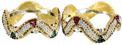 30% OFF on Absolute Shringaar Le02 Brass Rhodium Plated Bangle Set Pack of 2