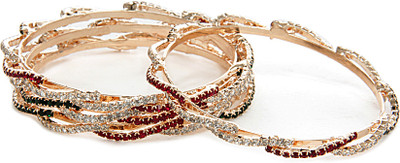 50% OFF on Aamoye Diamond Bangle Set in Rose Gold Finish Alloy Bangle Set Pack of 4