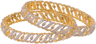 68% OFF on Sparkle Street Paved Shimmer Brass Bangle Set Pack of 2