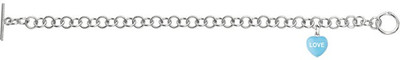 50% OFF on Love Bright Jewelry Sweet Heart Love Sterling Silver Enamel Plated Bracelet