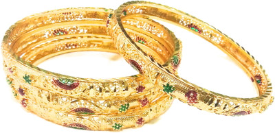 40% OFF on Sri Kapi Pearls Alloy Yellow Gold Plated Bangle Set Pack of 4