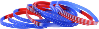 21% OFF on FashionFundamentals Flat US Flag Rubber Bracelet Set Pack of 9