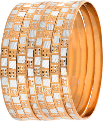 73% OFF on Fashion Fusion Paisley Alloy Yellow Gold Plated Bangle Set Pack of 8