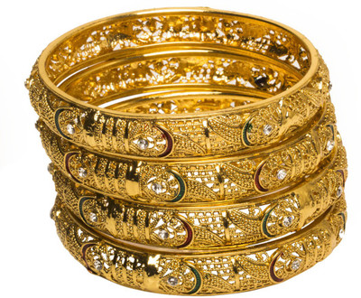33% OFF on Joyas Trendy Look Brass Bangle Set Pack of 4