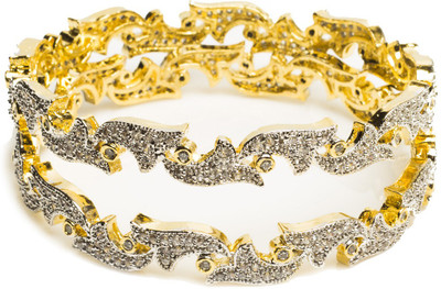 28% OFF on Joyas Stylish Brass Bangle Set Pack of 2