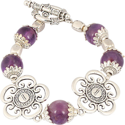 55% OFF on Sparkling Drop Brass Amethyst Bracelet