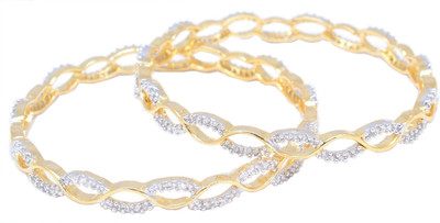 Affinity Jewellers Beautiful Alloy 18K Yellow Gold Plated Bangle Pack of 2 Affinity Jewellers Beautiful Alloy 18K Yellow Gold Plated Bangle Pack of 2