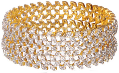 20% OFF on Sheetal Jewellery Brass, Alloy Cubic Zirconia Yellow Gold Plated 18 Bangle Set Pack of 2