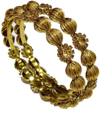 11% OFF on Newsantosh Gold Metal Bangle Set Pack of 2