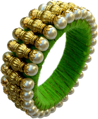 60% OFF on B-Fashionable Drum Pearl Acrylic Yellow Gold Plated Bangle