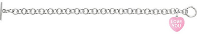 50% OFF on Love Bright Jewelry Sweet Heart Love You Sterling Silver Enamel Plated Bracelet