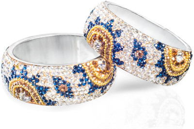 25% OFF on Ijuels Ethnic Bridal Alloy, Lac Cubic Zirconia Bangle Set Pack of 2
