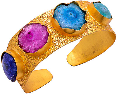 60% OFF on Sagun Brass Agate Rhodium Plated Cuff