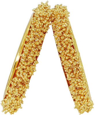 40% OFF on Anjan Designer Bolls Alloy 18K Yellow Gold Plated Bangle Set Pack of 2