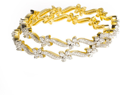 33% OFF on Joyas Stylish Look Brass Bangle Set Pack of 2