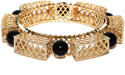 59% OFF on Addons Sitara Brass Onyx Rose Gold Plated Bangle