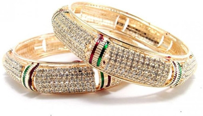 50% OFF on Aria Alloy Enamel Plated 18 Bangle Set Pack of 2