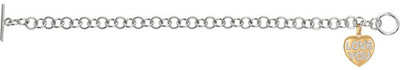 51% OFF on Love Bright Jewelry Sweet Heart Love Sterling Silver Yellow Gold Plated Bracelet