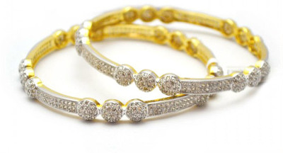69% OFF on Affinity Alloy Cubic Zirconia 18K Yellow Gold Plated Bangle Set Pack of 2 69% OFF on Affinity Alloy Cubic Zirconia 18K Yellow Gold Plated Bangle Set Pack of 2