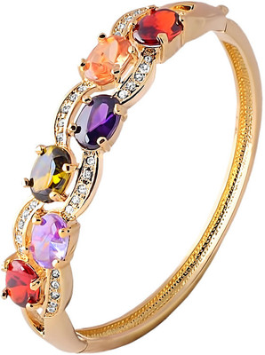 48% OFF on KBK Jewels Alloy Cubic Zirconia 18K Yellow Gold Bracelet