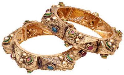 47% OFF on Anjan Traditional Set Alloy 18K Yellow Gold Plated Bangle Set Pack of 2 47% OFF on Anjan Traditional Set Alloy 18K Yellow Gold Plated Bangle Set Pack of 2