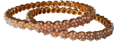 39% OFF on Aishwarya Design Studio Brass, Copper 18K Yellow Gold Plated Bangle Set Pack of 2