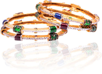 60% OFF on Rubera Exquisite Alloy Cubic Zirconia Bangle Set Pack of 2