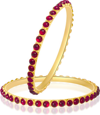 70% OFF on VK Jewels Alloy 18K Yellow Gold Plated Bangle Set Pack of 2