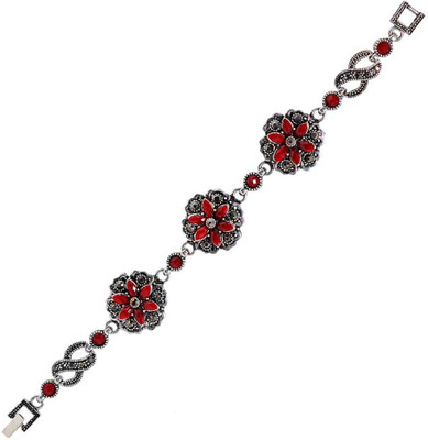 55% OFF on Maayra Bright Oxidised Alloy Rhodium Plated Bracelet