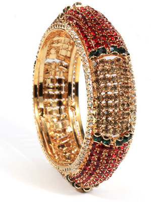 Bindhani Style Diva Alloy Cubic Zirconia 10K White Gold Plated Bangle Bindhani Style Diva Alloy Cubic Zirconia 10K White Gold Plated Bangle