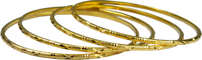 60% OFF on Pearl Paradise Party Wear Simple Look Shiny Finish. Alloy Yellow Gold Plated Bangle Set Pack of 4