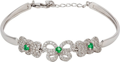 30% OFF on GemLN India Green White Farfalla Sterling Silver Rhodium Plating Bracelet