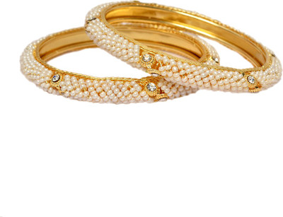 62% OFF on Pourni Pearl -24 Brass Brass Plated Bangle Set Pack of 2 62% OFF on Pourni Pearl -24 Brass Brass Plated Bangle Set Pack of 2