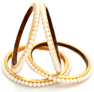 55% OFF on Jewar Mandi Exclusive Jewellery Metal Rhodium Plated Bangle Set Pack of 4