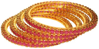 55% OFF on Affinity Alloy Cubic Zirconia 18K Yellow Gold Plated Bangle Set Pack of 4 55% OFF on Affinity Alloy Cubic Zirconia 18K Yellow Gold Plated Bangle Set Pack of 4