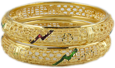 20% OFF on Tanya Fashion Metal Yellow Gold Plated Bangle Set Pack of 2