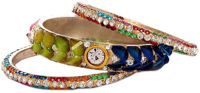 67% OFF on GoldNera Multiolor Bazel Lac Bangle Set Pack of 3