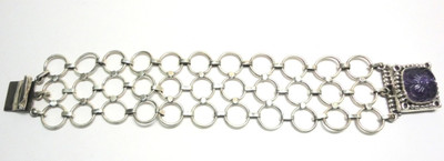 15% OFF on ShoppersCave Silver Amethyst Bracelet