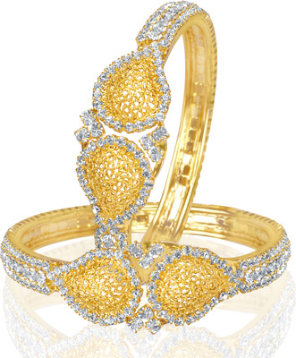 70% OFF on VK Jewels Alloy 18K Yellow Gold Plated Bangle Set Pack of 2