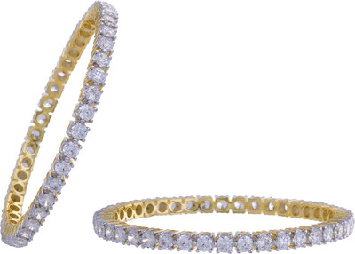 55% OFF on Hyderabad Jewels Alloy, Silver Bangle Set Pack of 2