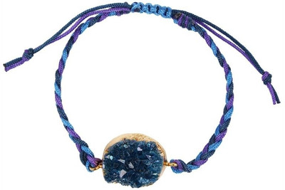 54% OFF on Ivory Tag Braided Druzy Royal Blue Brass Brass Plated Bracelet