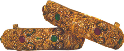 33% OFF on Bejeweled Brass Brass Plated Bangle Set Pack of 2