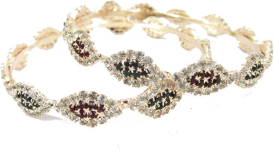 50% OFF on Aria Alloy Cubic Zirconia 18K Rose Gold Plated 18 Bangle Set Pack of 2