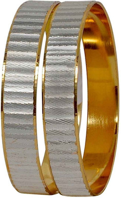 53% OFF on Maayra Amazing Micron Gold Plated Brass Copper Plated Bangle Set Pack of 2