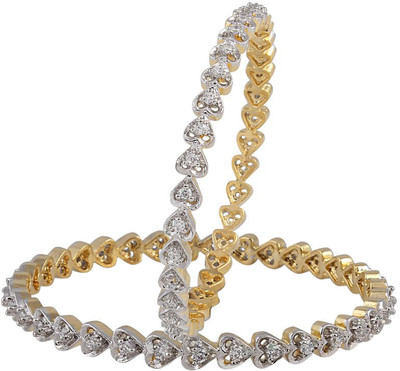 60% OFF on Heena Jewellery Brass, Alloy Cubic Zirconia 18K Yellow Gold, 18K White Gold Plated Bangle Set Pack of 2 60% OFF on Heena Jewellery Brass, Alloy Cubic Zirconia 18K Yellow Gold, 18K White Gold Plated Bangle Set Pack of 2